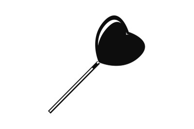 Heart lollipop icon, simple style