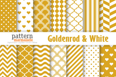 Goldenrod And White Digital Paper - S1105