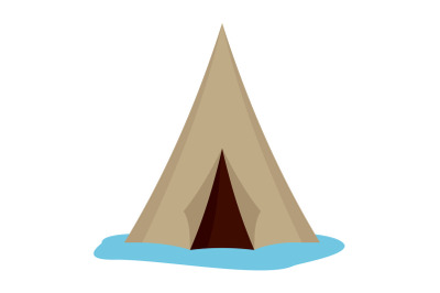Alaska tent icon, flat style