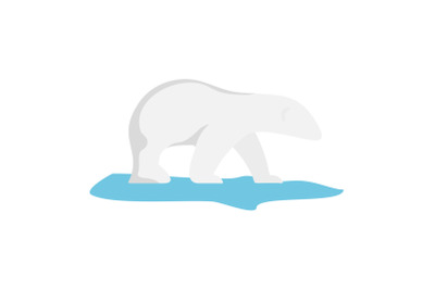 Polar bear icon, flat style