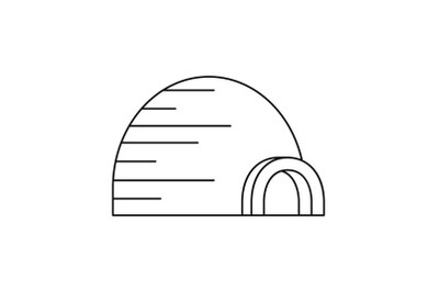 Arctic igloo icon, outline style