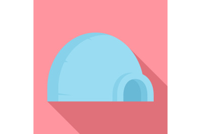 Arctic igloo icon, flat style