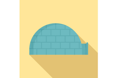 Alaska igloo icon, flat style
