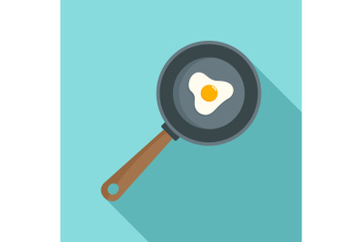 Cooked egg icon, flat style