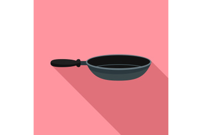 Fry pan icon, flat style
