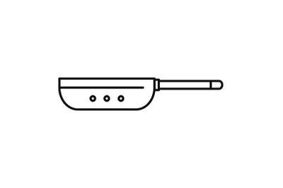 Vapor fry pan icon, outline style