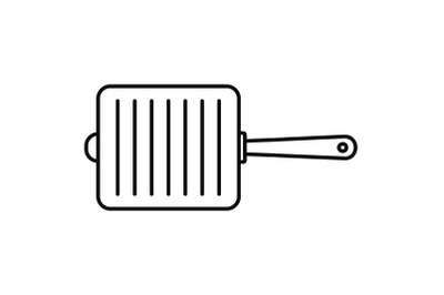 Grill fry pan icon, outline style