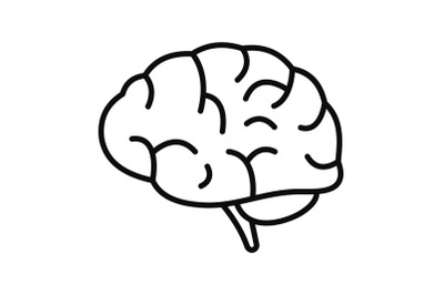 Brain power icon, outline style