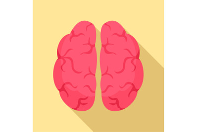 Brain icon, flat style