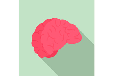 Thinking brain icon, flat style