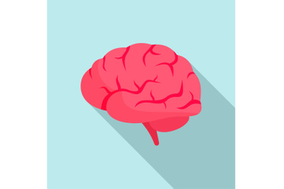 Brain power icon, flat style