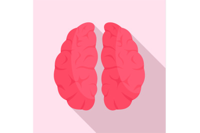 Brain neurons icon, flat style