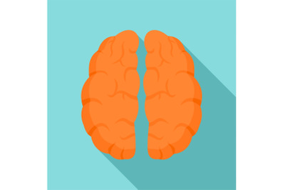 Human brain icon, flat style