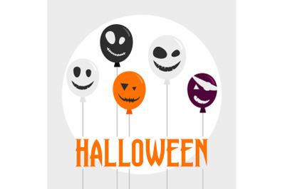 Halloween concept background, flat style