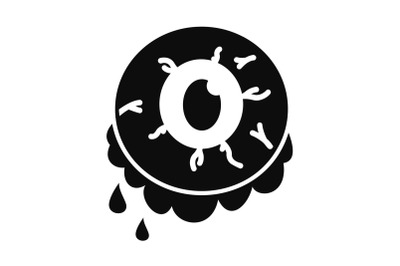 Halloween zombie eye icon, simple style