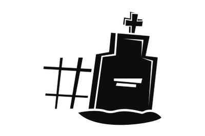 Grave icon, simple style