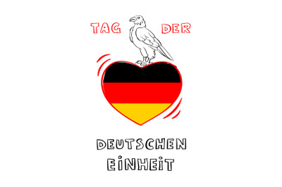 German deutschen einheit vertical banner, hand drawn style