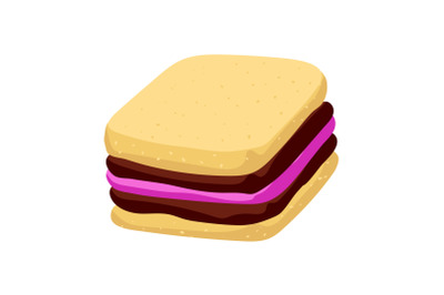 Sweet biscuit icon, cartoon style