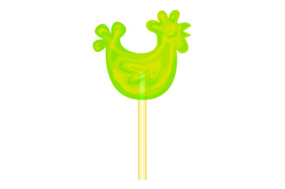 Candy cock stick icon, cartoon style