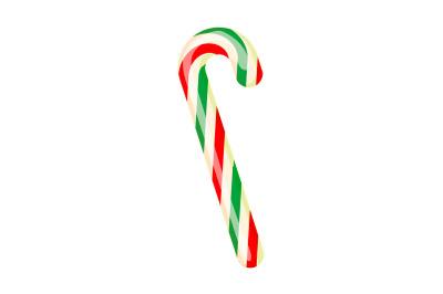 Xmas candy stick icon, cartoon style