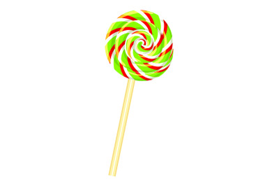 Candy swirl stick icon, cartoon style