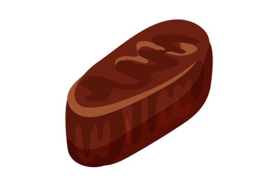 Chocolate truffle icon, cartoon style