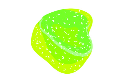 Jelly green heart icon, cartoon style