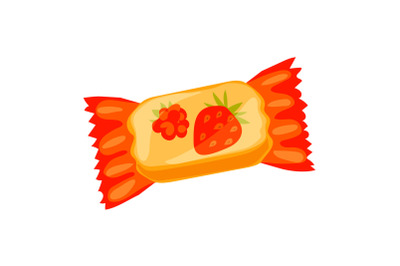 Jelly fruit bonbon icon, cartoon style