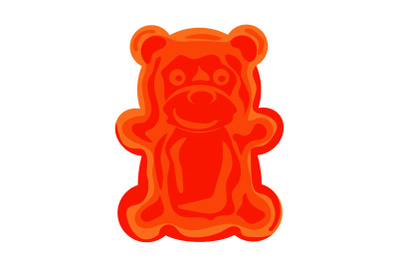 Jelly bear icon, cartoon style