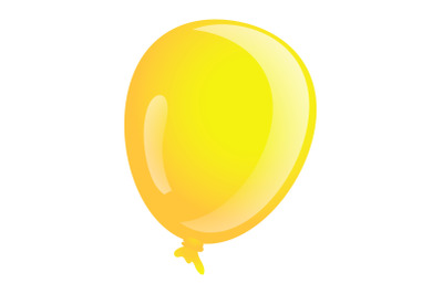 Yellow ballon icon, cartoon style