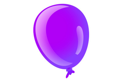 Purple ballon icon, cartoon style