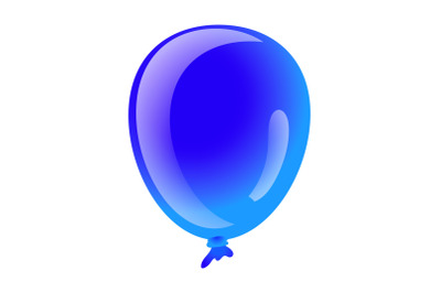 Blue ballon icon, cartoon style