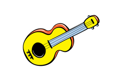 Guitar toy icon, cartoon style