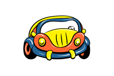 Car toy icon, cartoon style