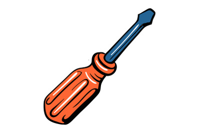 Screwdriver icon, cartoon style