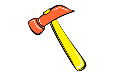 Hammer icon, cartoon style