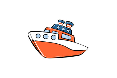 Toy ship icon, cartoon style