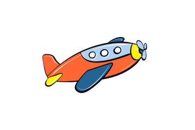 Plane toy icon, cartoon style