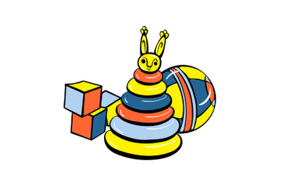Cube toys icon, cartoon style