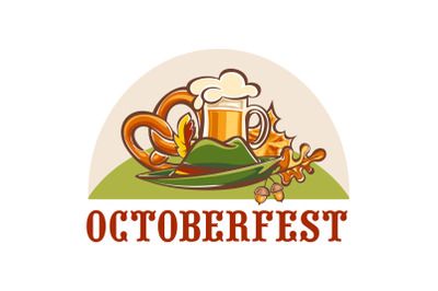 Octoberfest icon, cartoon style