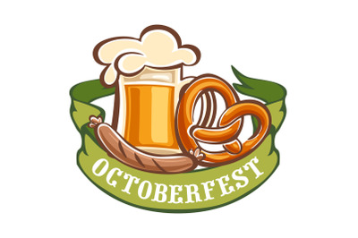 Bavarian octoberfest icon, cartoon style