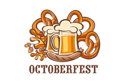 Octoberfest holiday icon, cartoon style