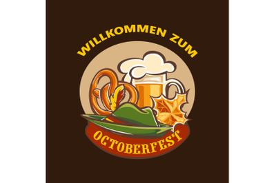 Octoberfest concept background, cartoon style