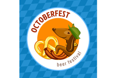Bavarian octoberfest concept background, cartoon style