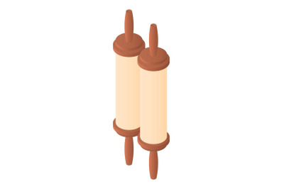 Ancient papyrus icon, isometric style