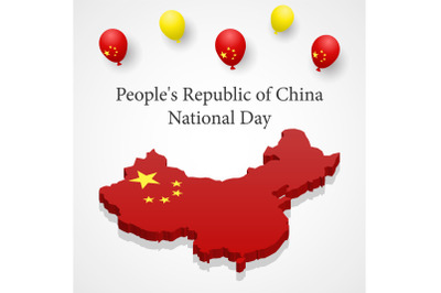 People republic of China national day concept background, isometric style