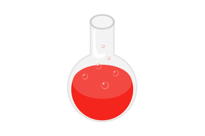 Red potion icon, isometric style