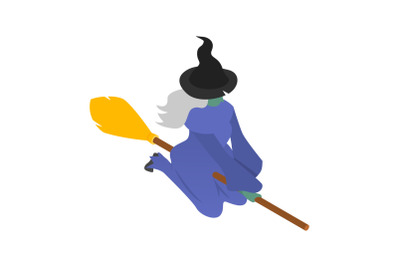 Witch icon, isometric style