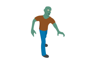 Zombie man icon, isometric style