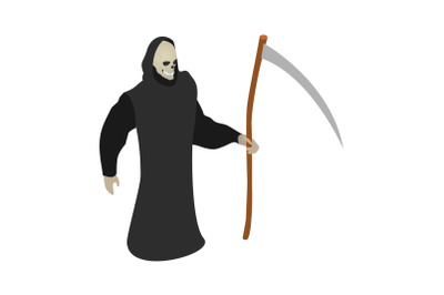 Death scythe icon, isometric style